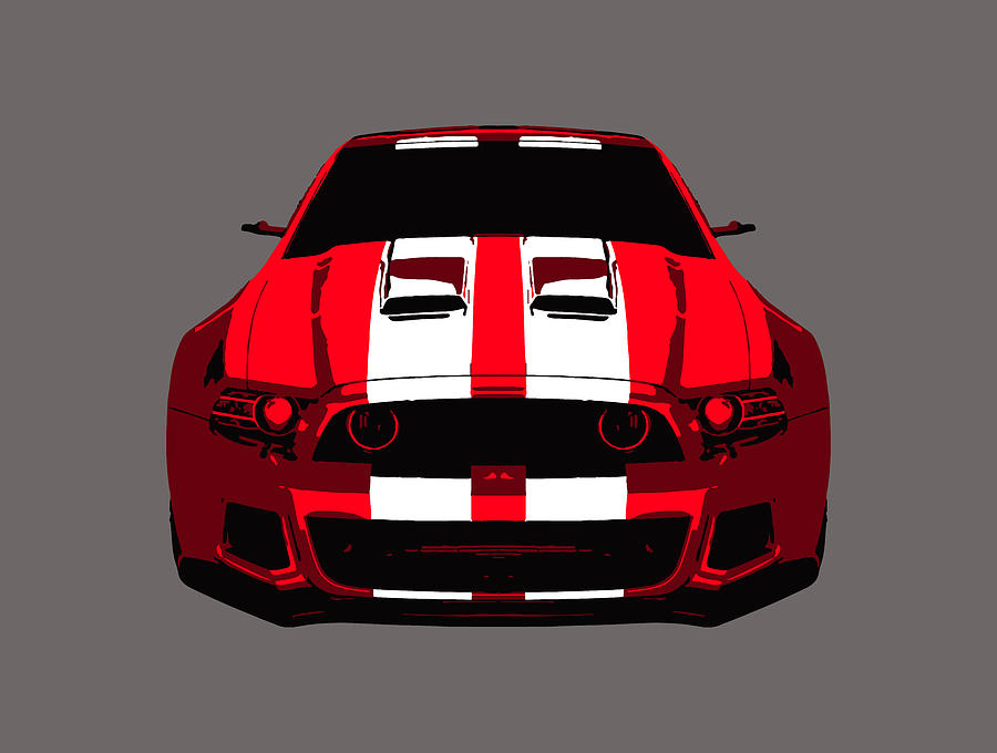 Ford Mustang Shelby Gt500 Pop Art 11 Digital Art By Black Gryphon Pixels