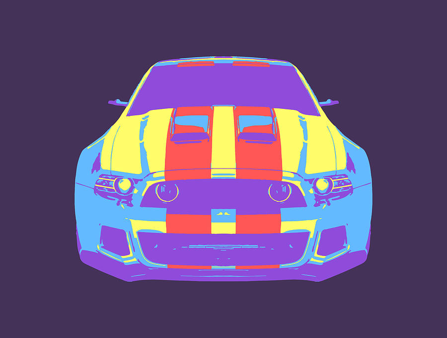 Ford Mustang Shelby GT500 Pop Art 4 Digital Art by Black Gryphon - Fine ...