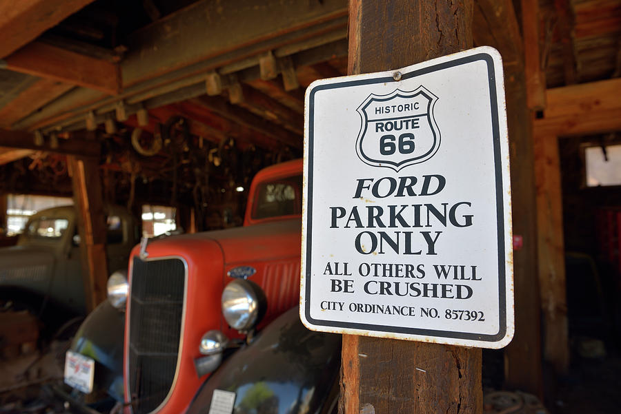Ford Parking Only - All others will be crushed, Jerome, Arizona, USA Photograph by Kevin Oke