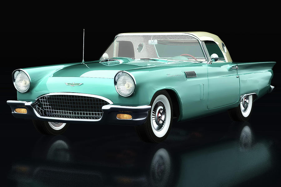 Ford Thunderbird Convertible three-quarter view Photograph by Jan Keteleer