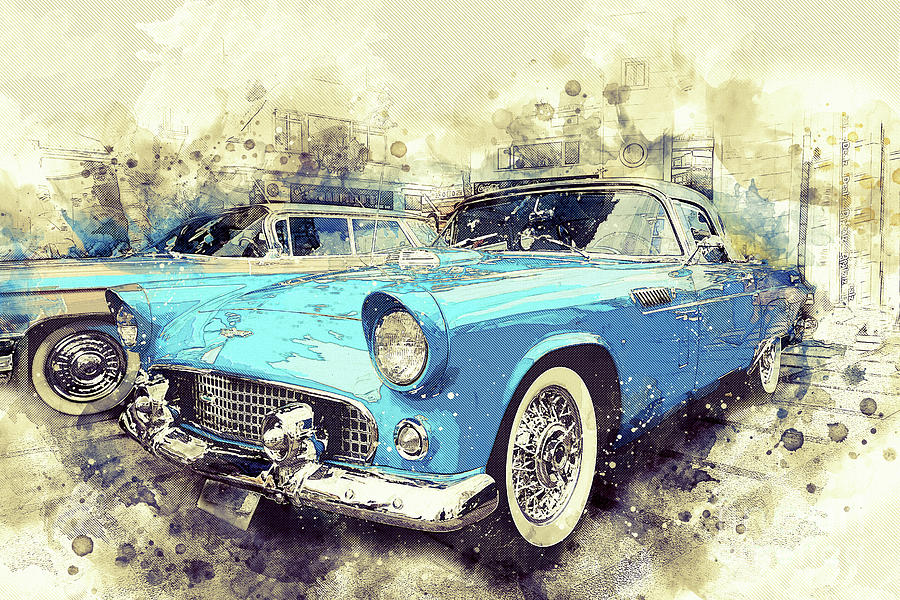 Ford thunderbird from the fifties Photograph by Perry Van Munster