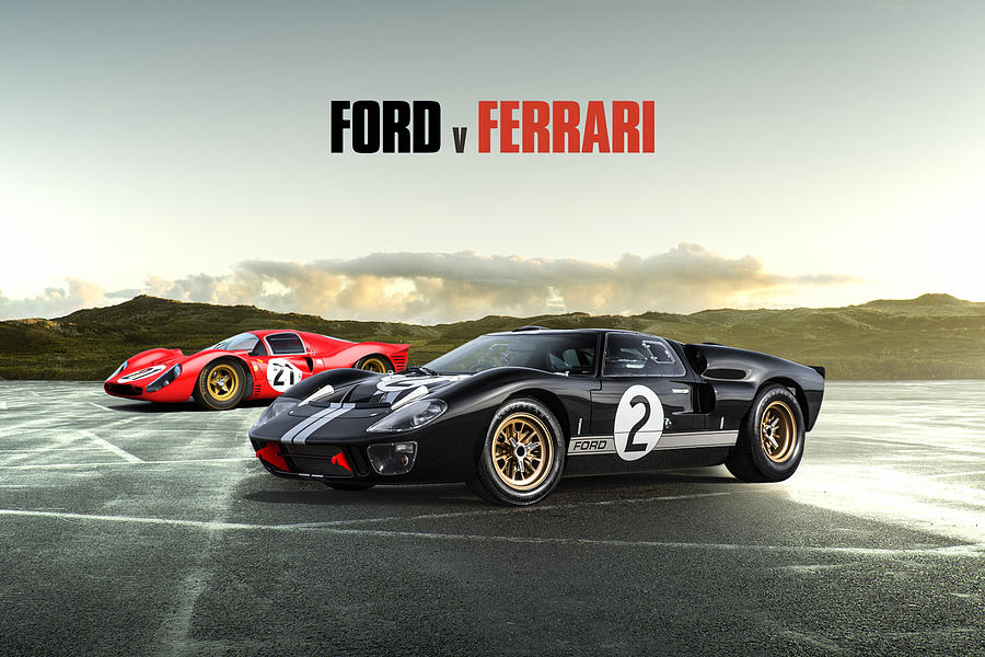 Car Digital Art - Ford v Ferrari by Peter Chilelli