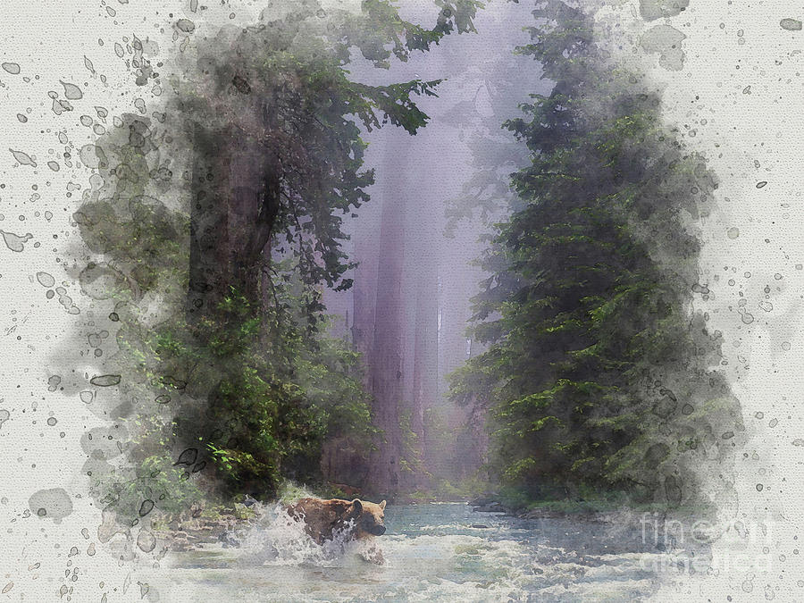 Fording the Stream Painting by Denise Dundon