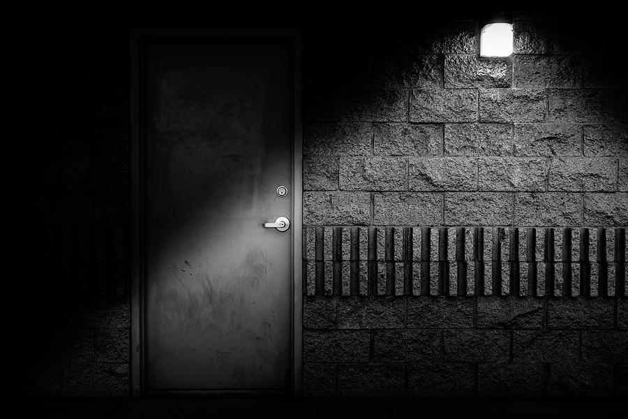 Black And White Photograph - Foreboding Doorway by Robert Oleysyck