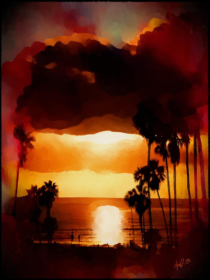 Sunset Painting - Foreboding Sunset by Tom Olsen