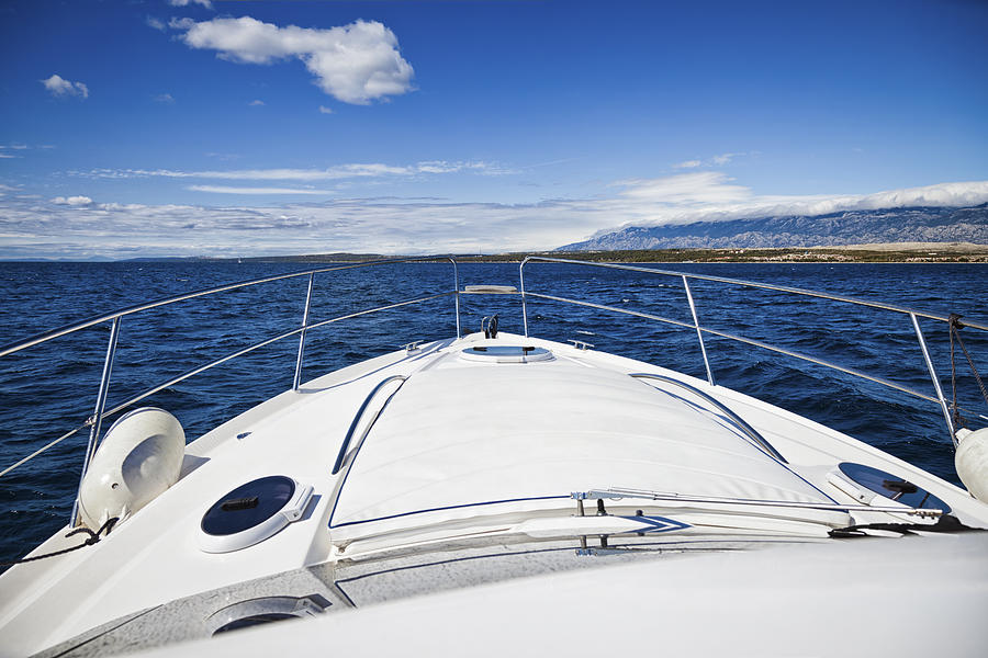 Foredeck of modern yacht Photograph by Mbbirdy
