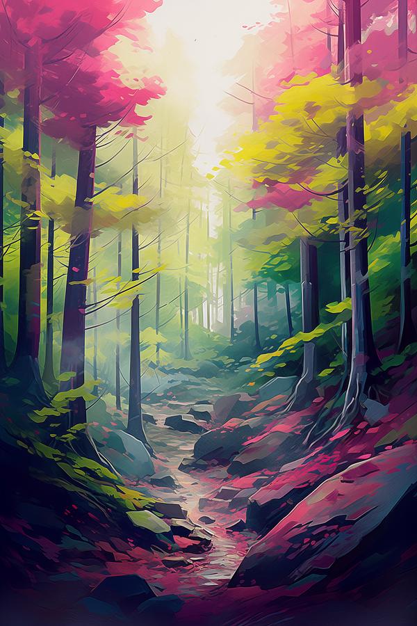 Sunny Day In The Forest Digital Art