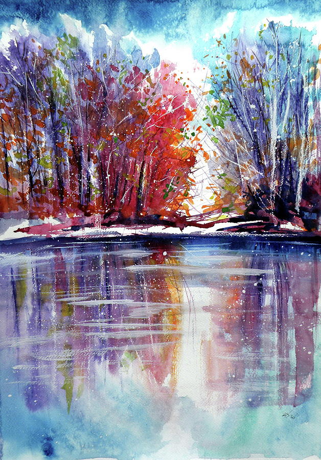 Forest at fall Painting by Kovacs Anna Brigitta