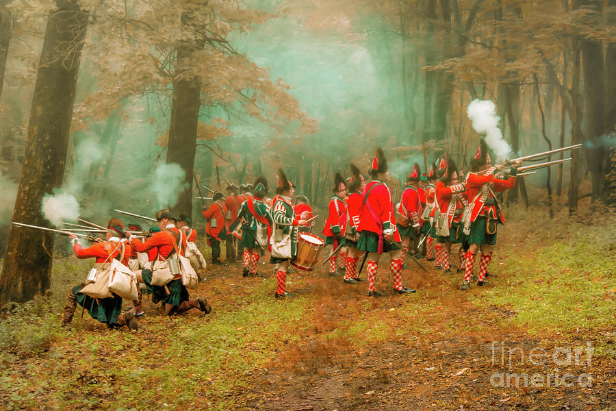 Forest Battle British Soldiers Digital Art by Randy Steele