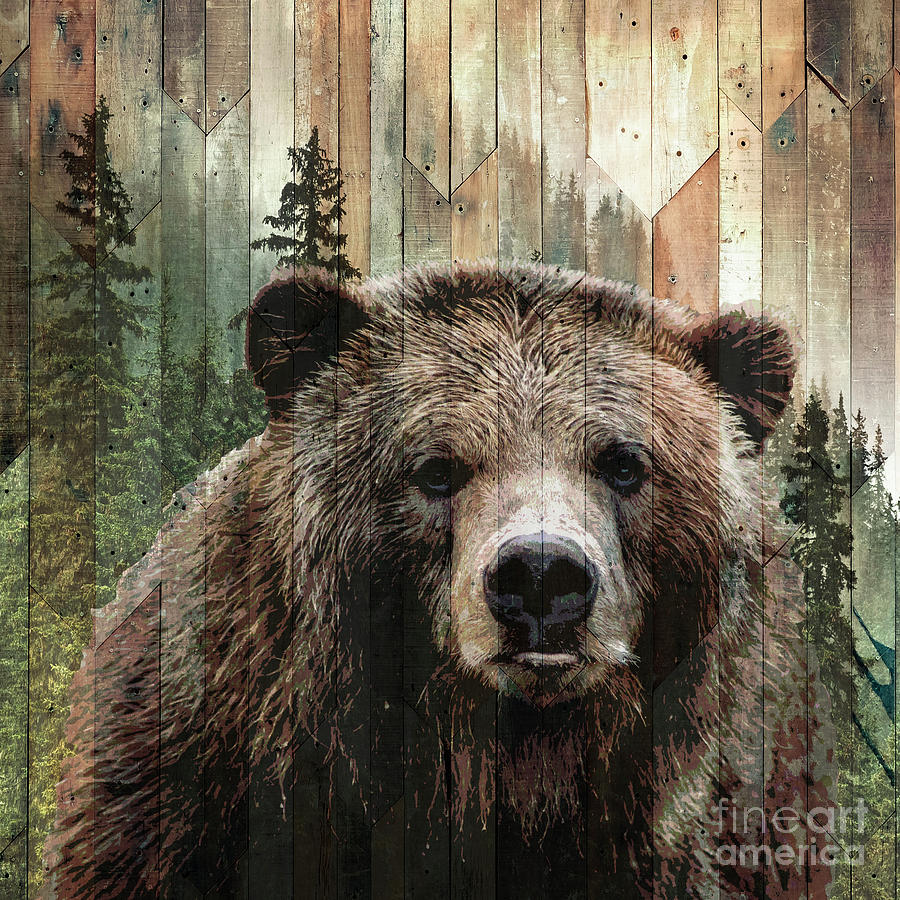 Forest Bear Painting by Mindy Sommers