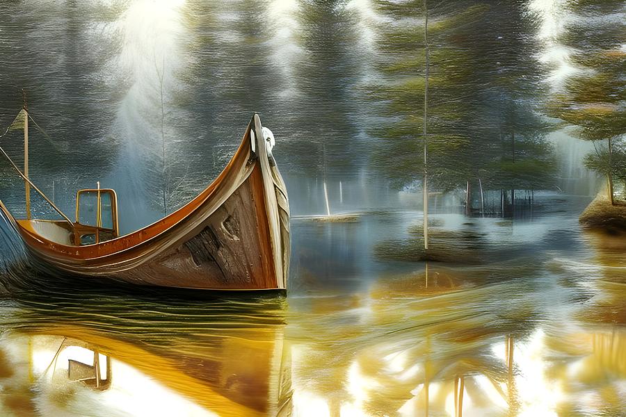 Forest Boat Digital Art by Beverly Read