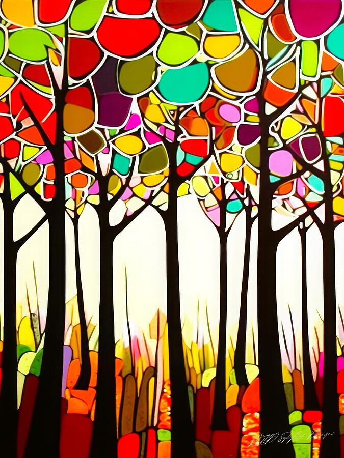 Tree Digital Art - Forest Ecosystem - Forest Ridge by Sykart Designs