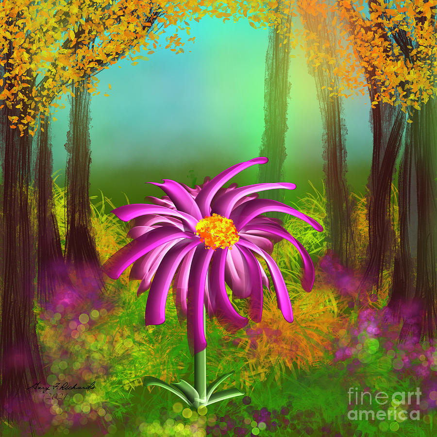 Forest Fantasy Flower Digital Art