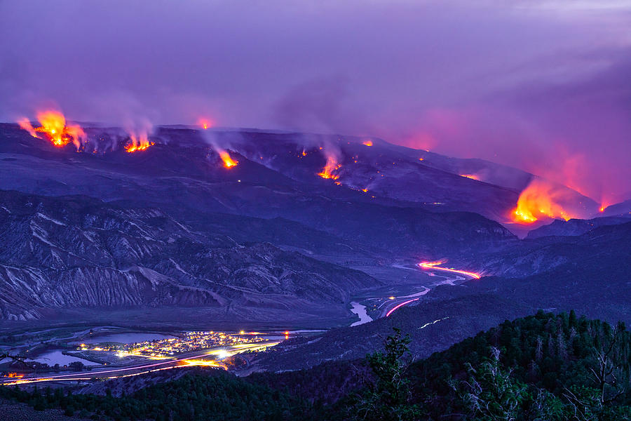 Forest Fire Raging Wildfire at Night Photograph by Adventure_Photo