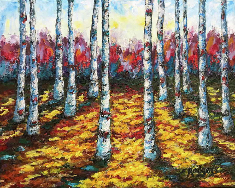 Forest Fire Painting by Sherrell Rodgers