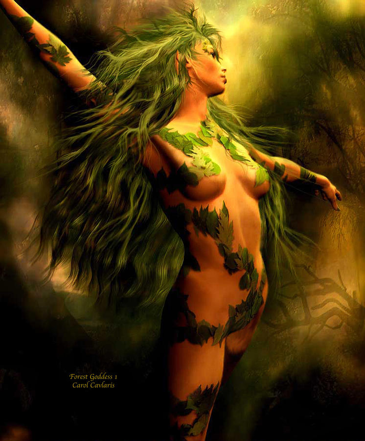 Forest Goddess 1 Mixed Media by Carol Cavalaris