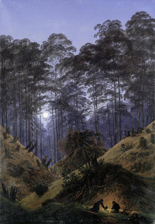 Forest Interior by Moonlight - Caspar David Friedrich Digital Art by Samuel HUYNH Forest Interior by Moonlight - Caspar David Friedrich Digital Art by Samuel HUYNH
