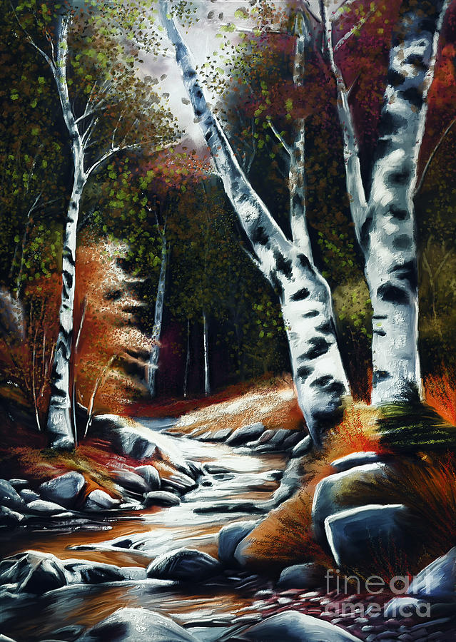 Forest Landscape. Digital Art by Andrzej Szczerski