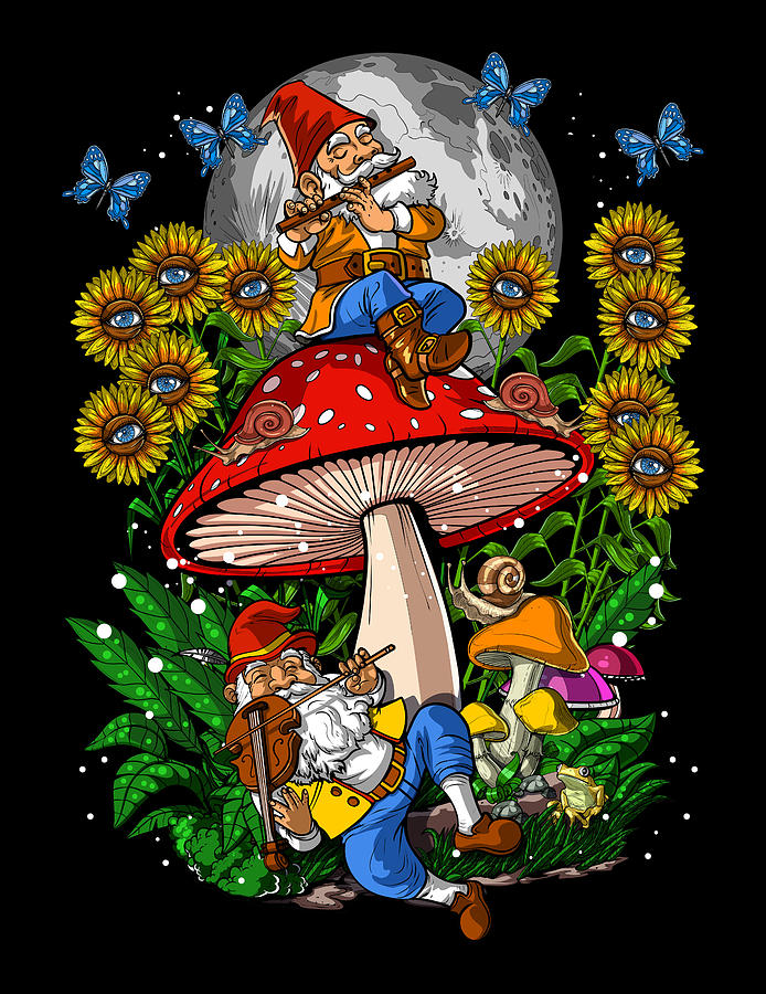 Mushroom Digital Art - Forest Mushroom Gnomes by Nikolay Todorov