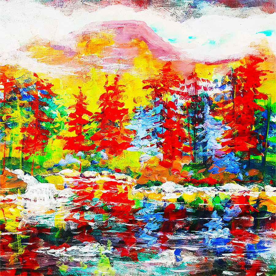 Forest of Color Painting by Rose Lewis