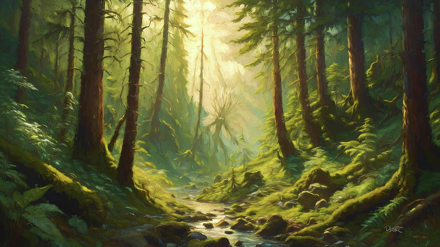 Forest of Fangorn Digital Art by David Luebbert