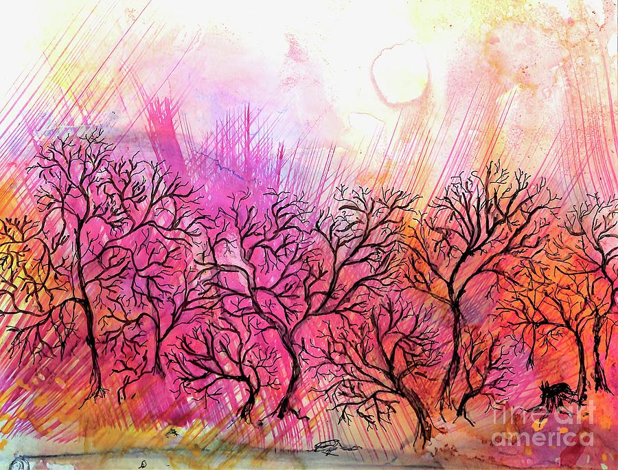 Forest On Fire Painting Painting