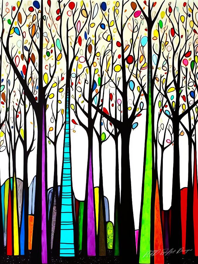 Tree Digital Art - Forest Park - Forest Valley by Sykart Designs