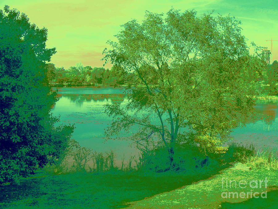 St. Louis Digital Art - Forest Park - Jefferson Lake by Nancy Kane Chapman
