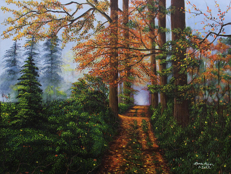 Forest Path Painting by Lena Auxier