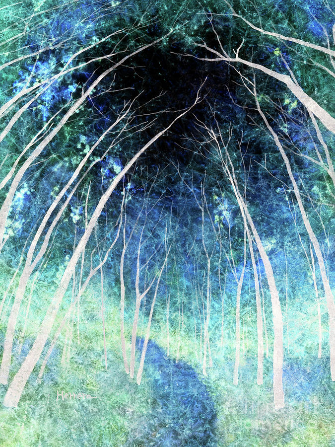 Forest Path - Mystic Blue Painting