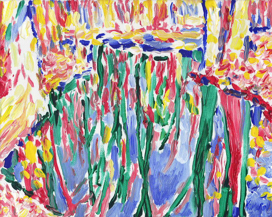 River Painting - Forest river reflection oil painting on canvas, colorful psychedelic trees water landscape by Vitali Komarov River Painting - Forest river reflection oil painting on canvas, colorful psychedelic trees water landscape by Vitali Komarov