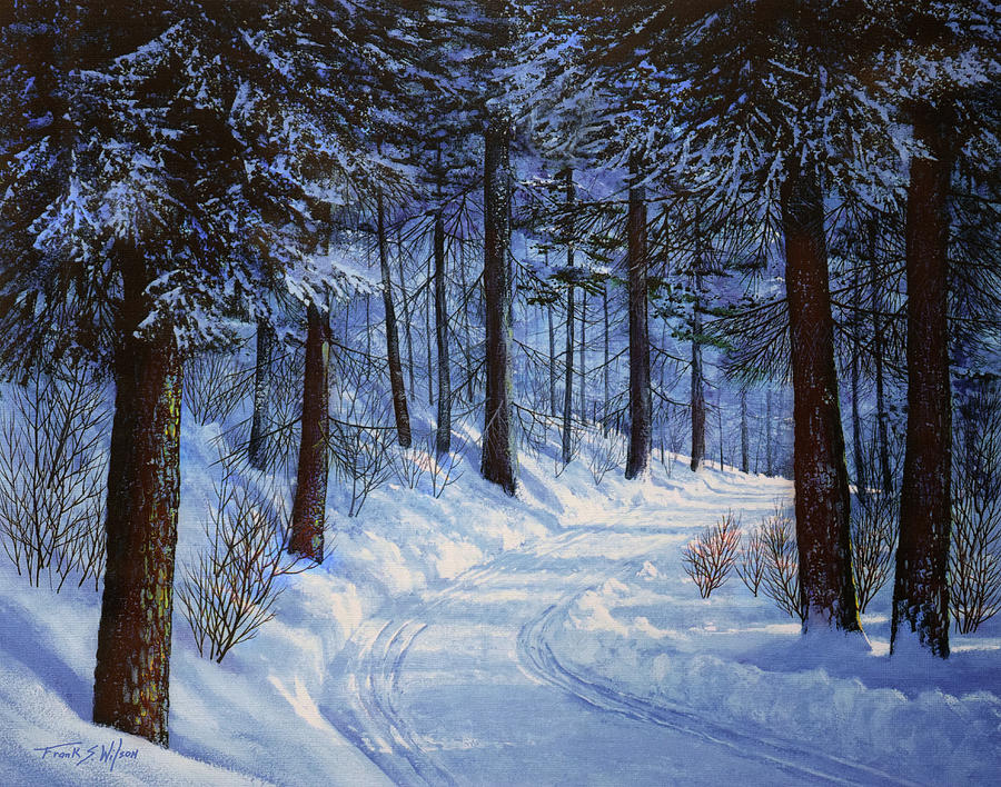 Winter Painting - Forest Road by Frank Wilson