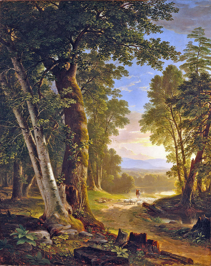 Forest Road Painting by Long Shot