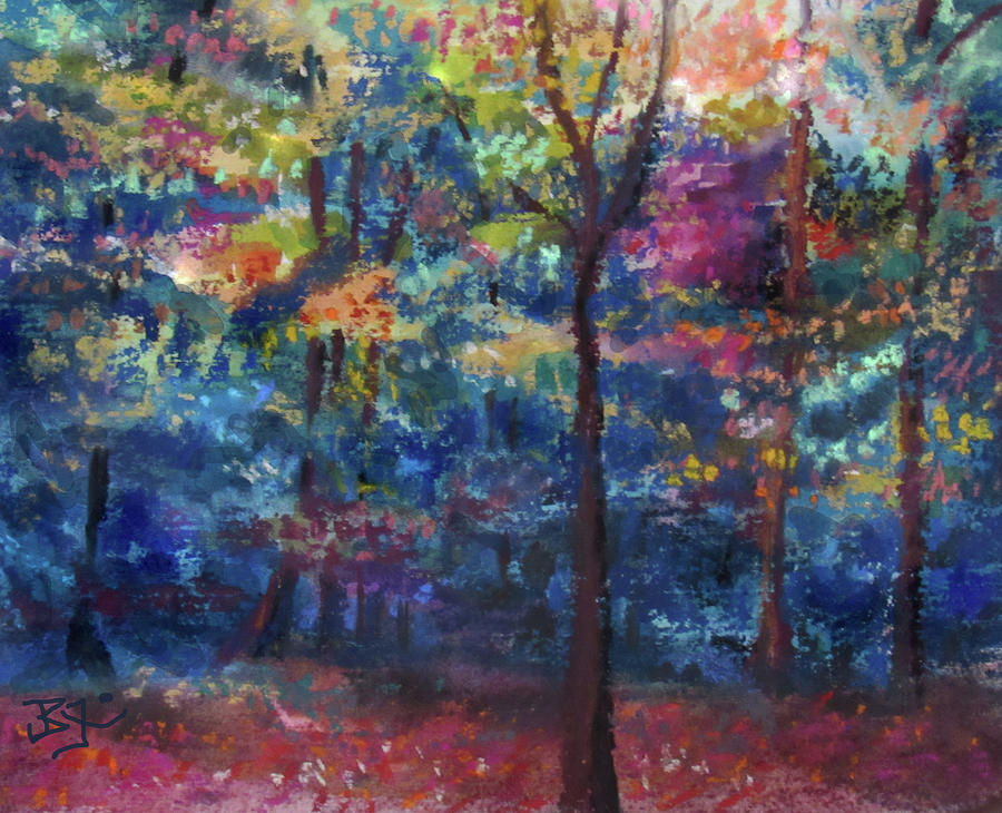 Forest Shadows Painting by Jean Batzell Fitzgerald