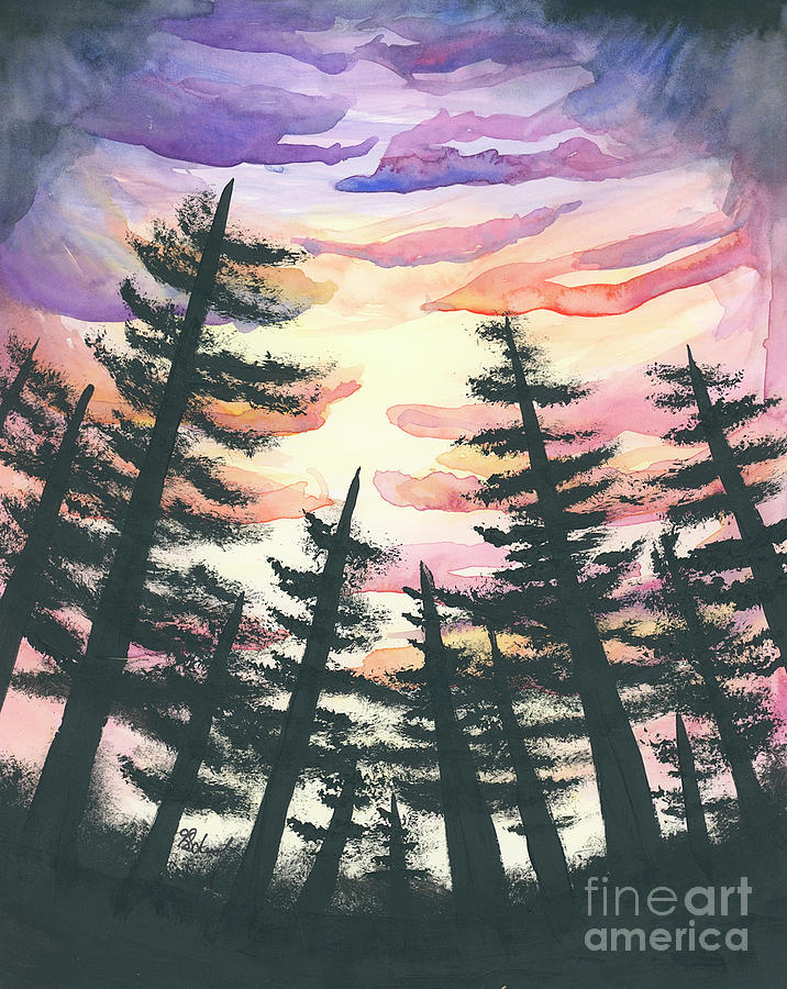 Forest Silhouette Painting by Karley Schaefer - Fine Art America