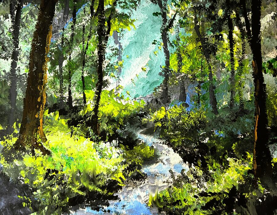 Forest Stream Painting by Larry Whitler Forest Stream Painting by Larry Whitler