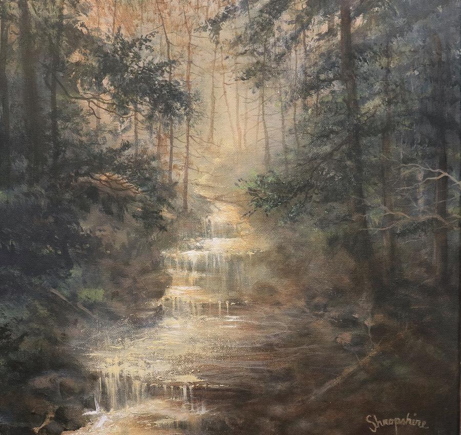 Forest Stream Painting by Tom Shropshire