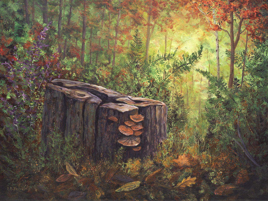 Forest Stump II Painting by Elaine Farmer