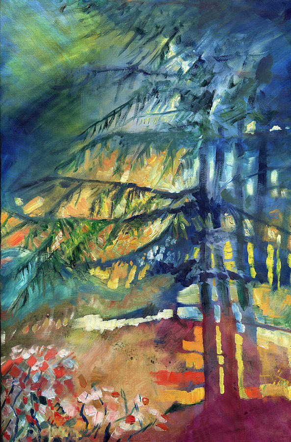 Forest Sunset Painting by Catharine Gallagher