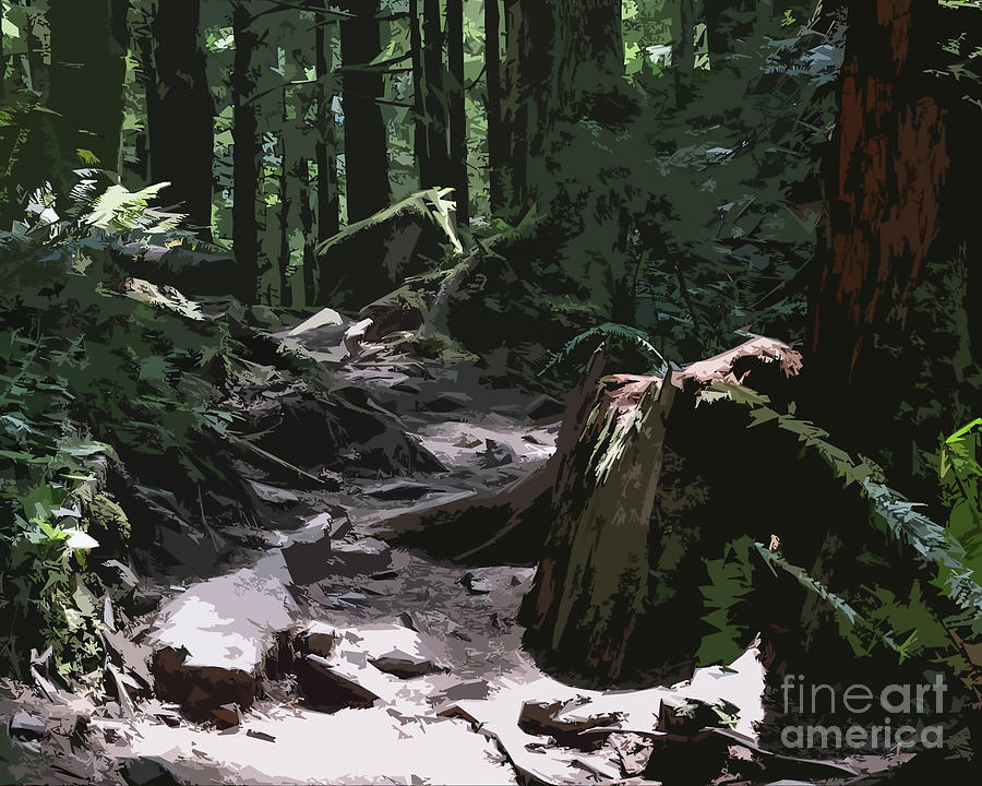 Forest Trail Digital Art by Kirt Tisdale