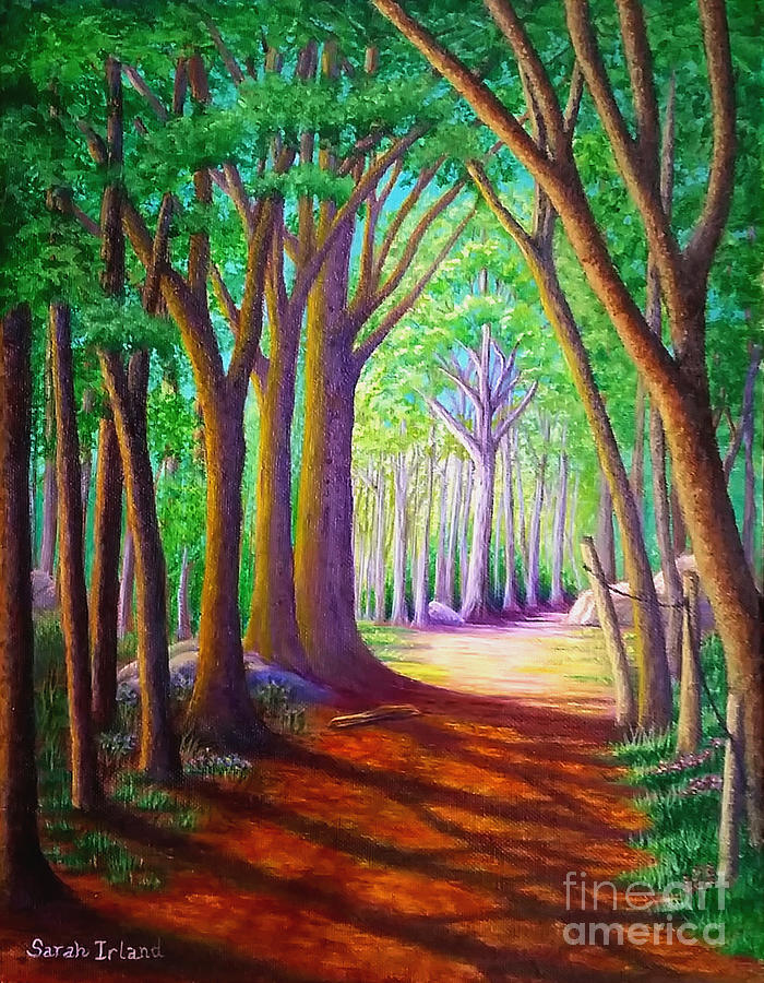 Forest Trail Painting by Sarah Irland