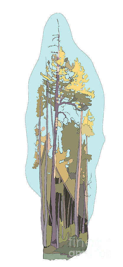 Forest Trees Nature Illustration  Digital Art by Patricia Awapara