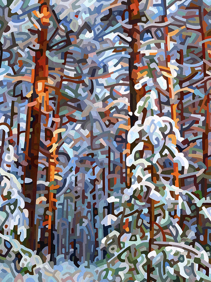 Forest Winter Painting by Mandy Budan