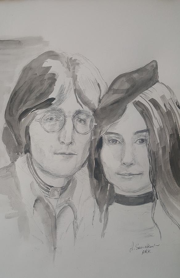 Forever Love John Lennon And Yoko Ono Painting By Alla Savinkov