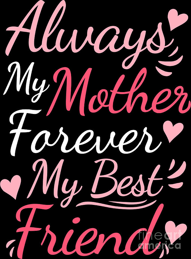 Forever My Best Friend Mom Boy Girl Kids Cute Mothers Day Coffee