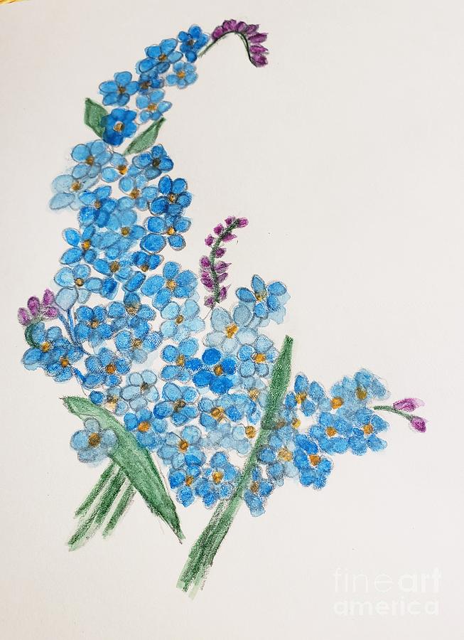 Forget Me Not Painting by Margaret Welsh Willowsilk