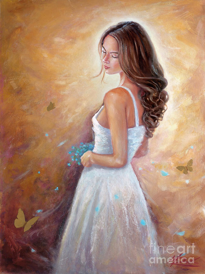 Forget Me Not Painting by Michael Rock