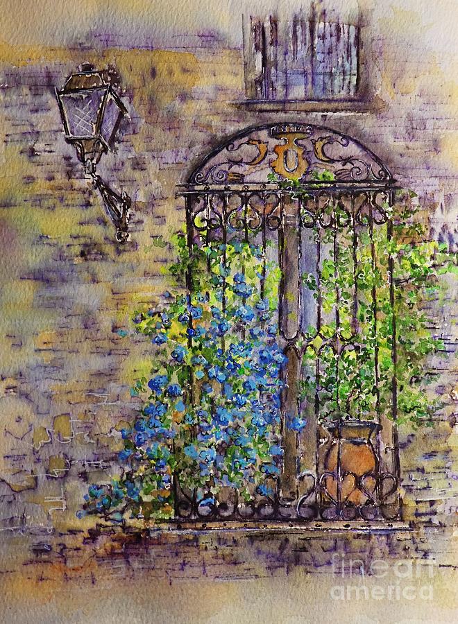 Forget-me-not Window in Toledo Spain Painting by Amalia Suruceanu