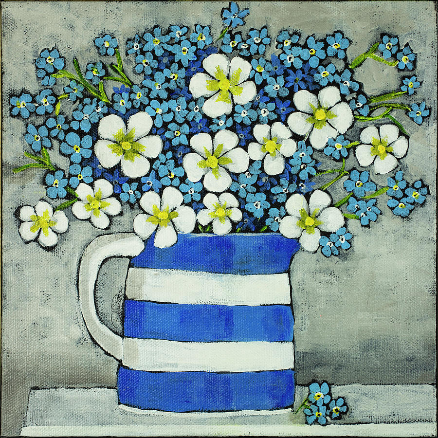 Forget Me Nots Painting by Debbie Brown