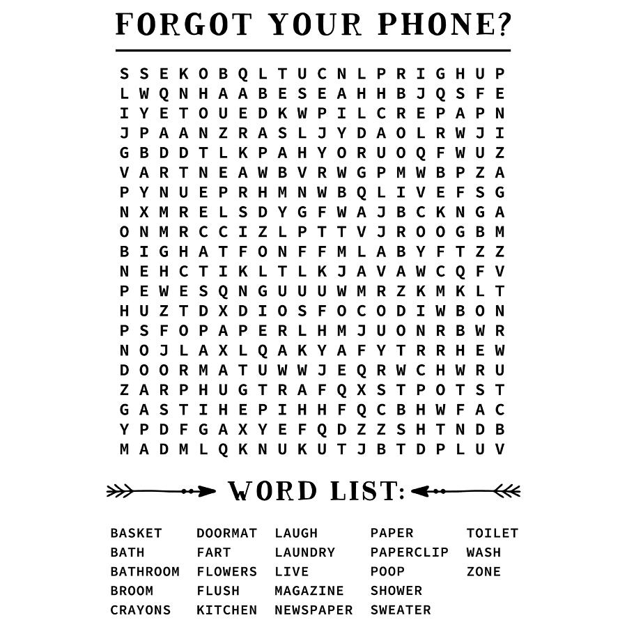 Forgot Your Phone Word Search Digital Art By Jacob Zelazny Fine Art America